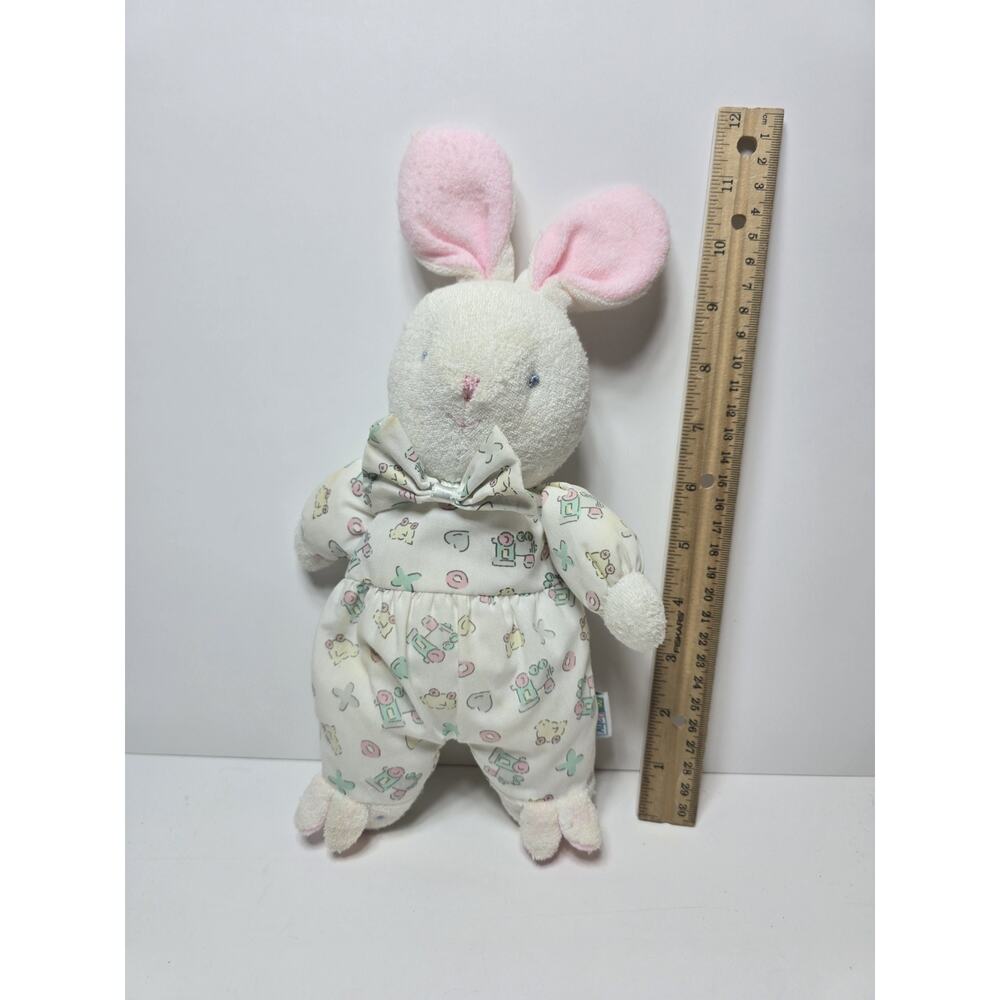 Vintage McBaby Soft Dreams Bunny Rattle Stuffed Animal Plush 9”
